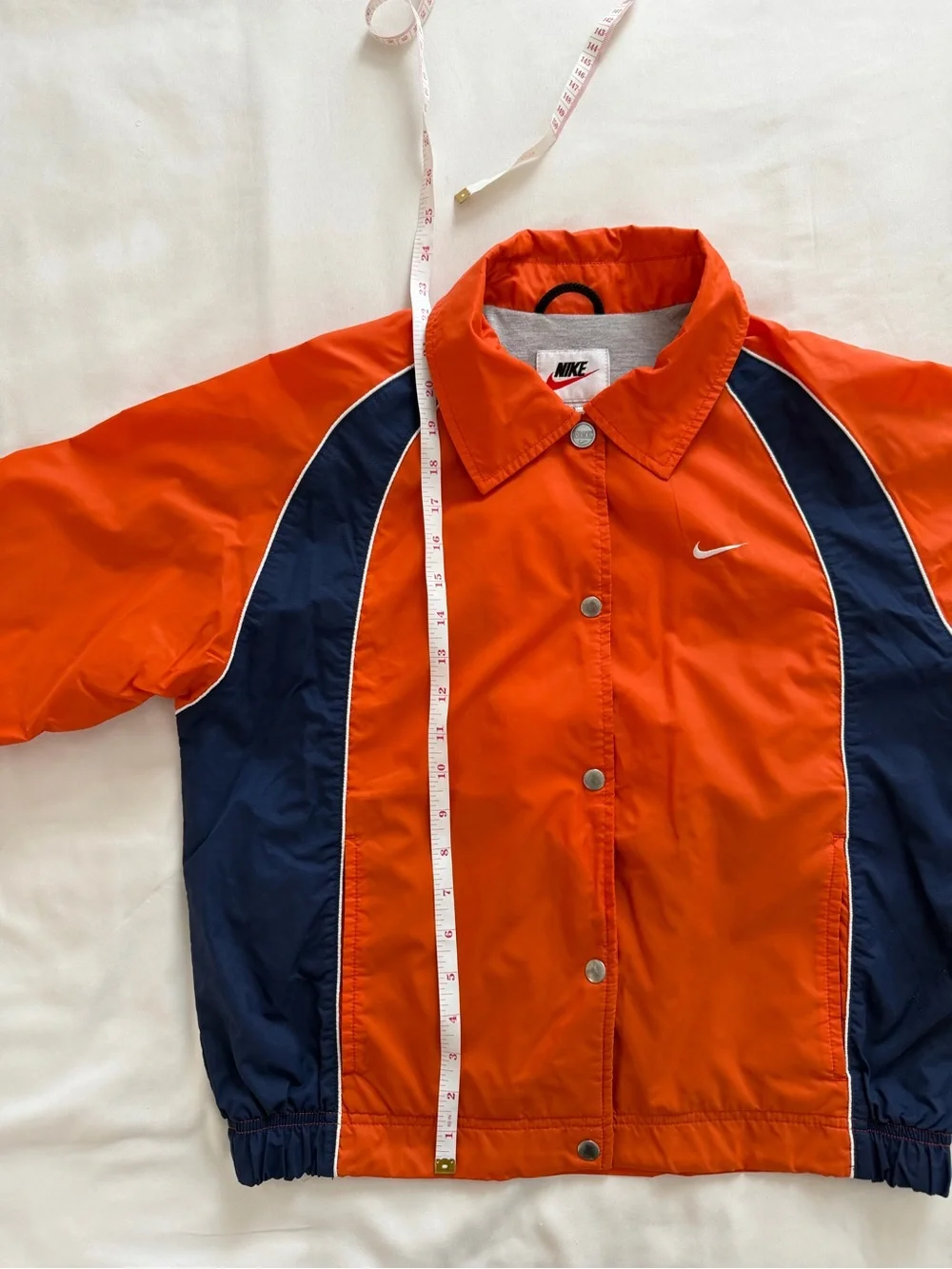Vintage Nike Orange and Navy Boys Windbreaker Jacket